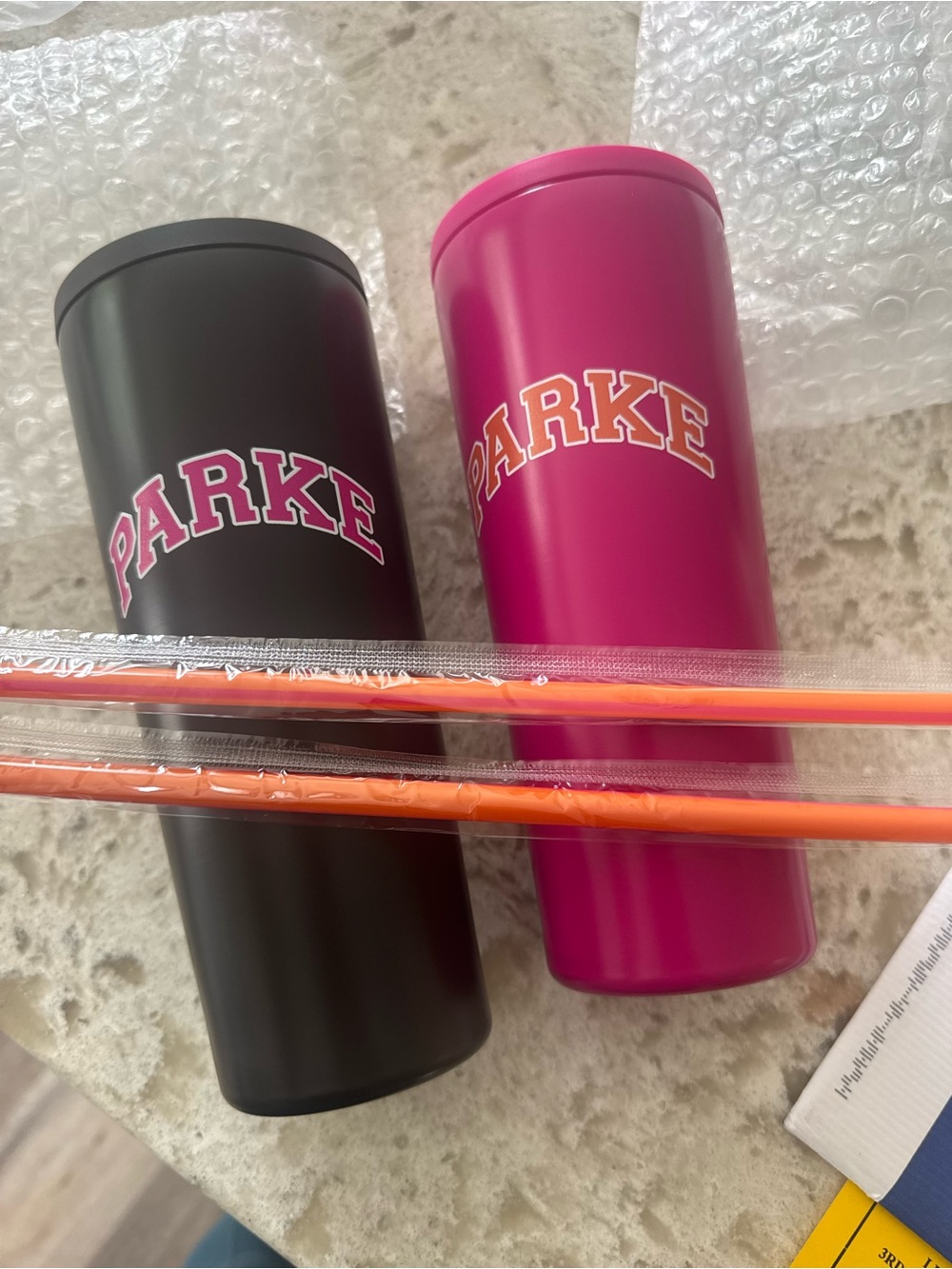 Two PARKE 
x Dunkin’ Insulated Tumbler - Pink and Brown
